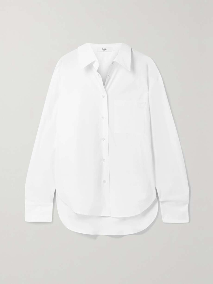 Košile oversized střihu Lui organic cotton-poplin shirt, The Frankie Shop, 155 eur
