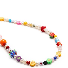 Korálkový náhrdelník beaded pearl choker necklace, Nialaya Jewelry, 169 eur
