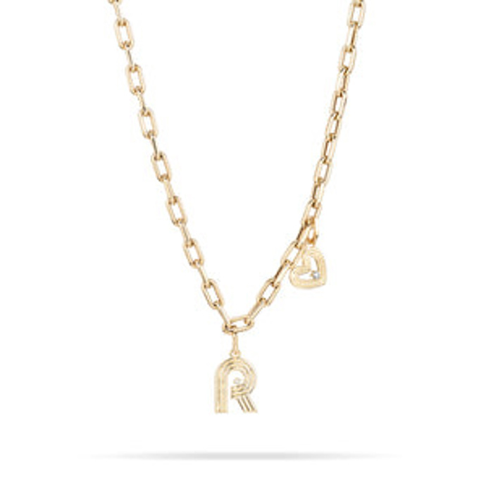 Náhrdelník s písmeny 5.3mm Groovy Italian Chain Initial Heart Necklace, 4594 usd

