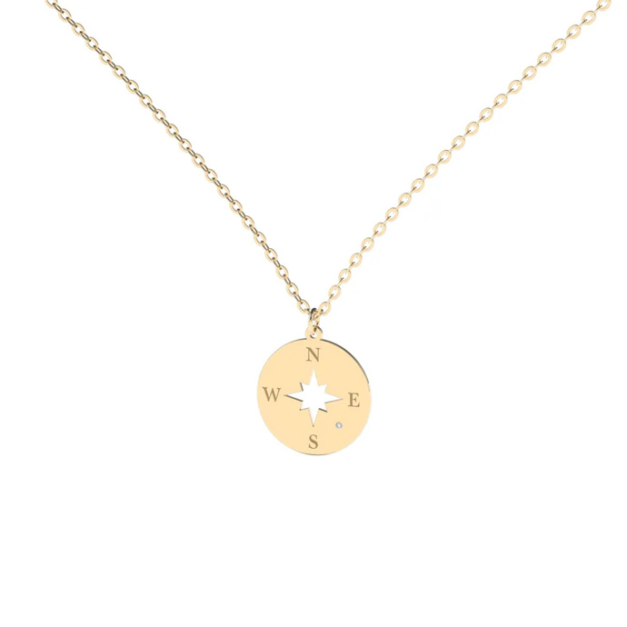 Náhrdelník s diamantem Compass, Alove, 6840 Kč
