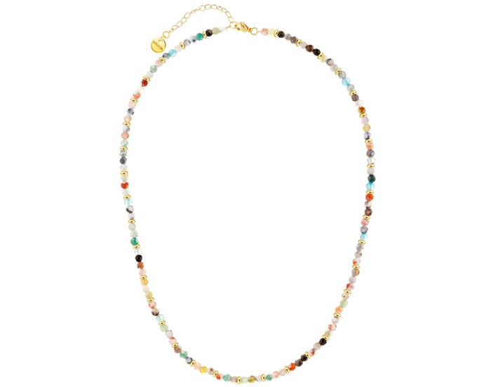 Pozlacený náhrdelník z mosazi s acháty, Apart, 990 Kč 
