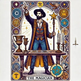 Mág (The Magician)

Mág je mistrem manifestace a schopnosti přetvářet myšlenky v realitu. Představuje sílu, která je vám k dispozici, pokud dokážete propojit vůli, kreativitu a odhodlání. Tato karta vás povzbuzuje k tomu, abyste využili své dovednosti a zdroje k dosažení cílů. Mág také varuje před manipulací a neupřímností – klíčem je čestnost. Je to karta, která podporuje sebedůvěru a ukazuje, že máte vše potřebné k tomu, abyste uspěli.
