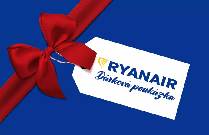 Dárková poukázka na letenky Ryanair, od 25 eur
