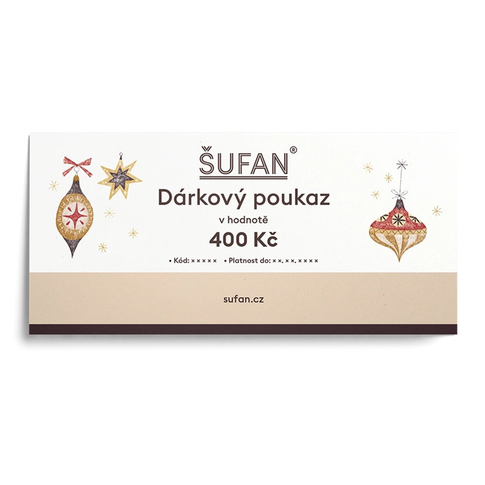 Dárkový poukaz na produkty Šufan, 400 Kč
