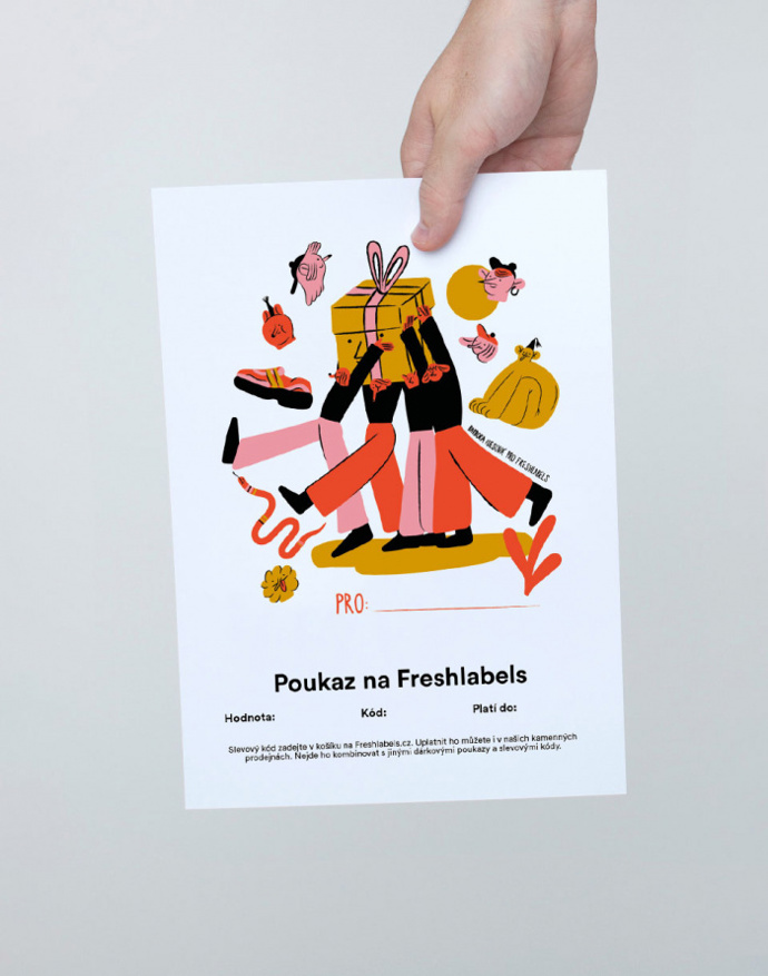 Elektronický dárkový poukaz na e-shop Freshlabels, od 500 Kč
