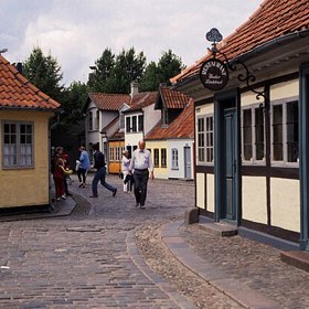 Město Odense v Dánsku, kde se narodil Hans Christian Andersen

