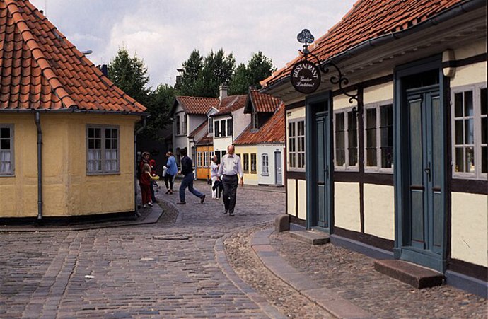 Město Odense v Dánsku, kde se narodil Hans Christian Andersen
