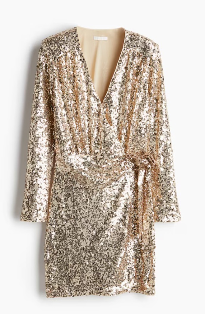Flitrové zavinovací šaty, H&M, 1 199 Kč
