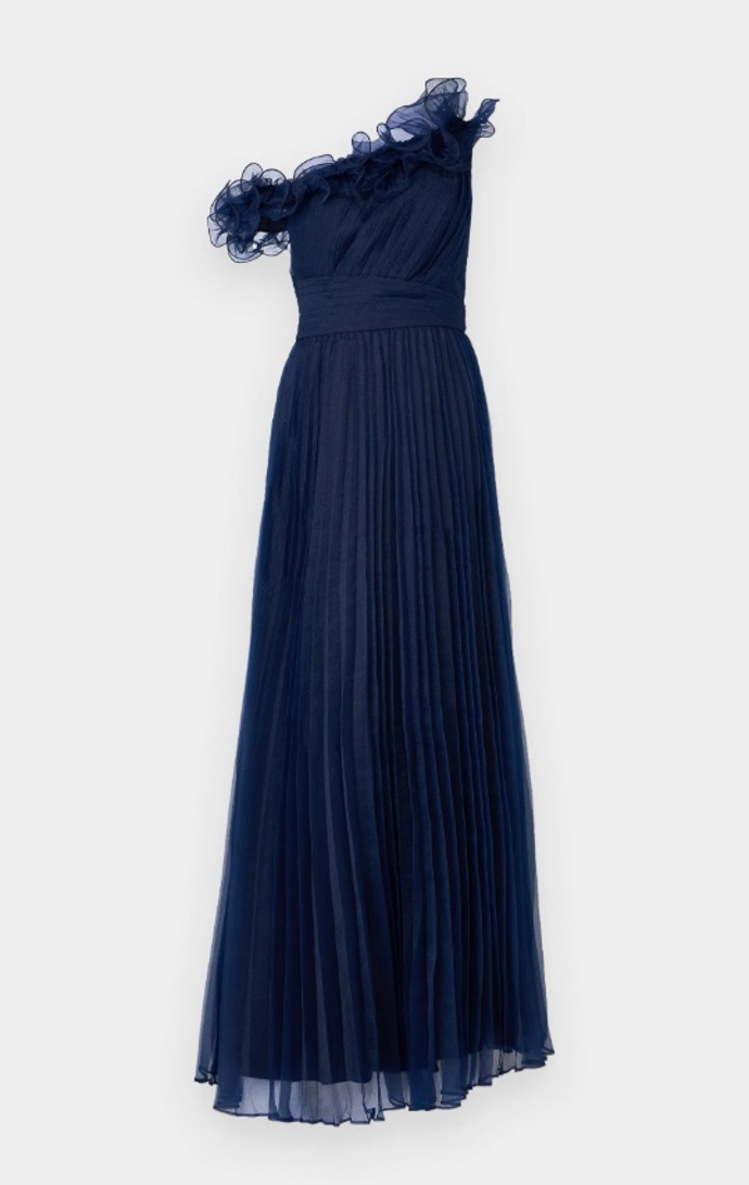 Luxusní šaty přes rameno, Marchesa Notte, 23 880 Kč

