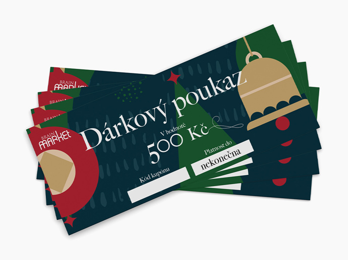 Online dárkový poukaz na produkty BrainMarket, 500 Kč
