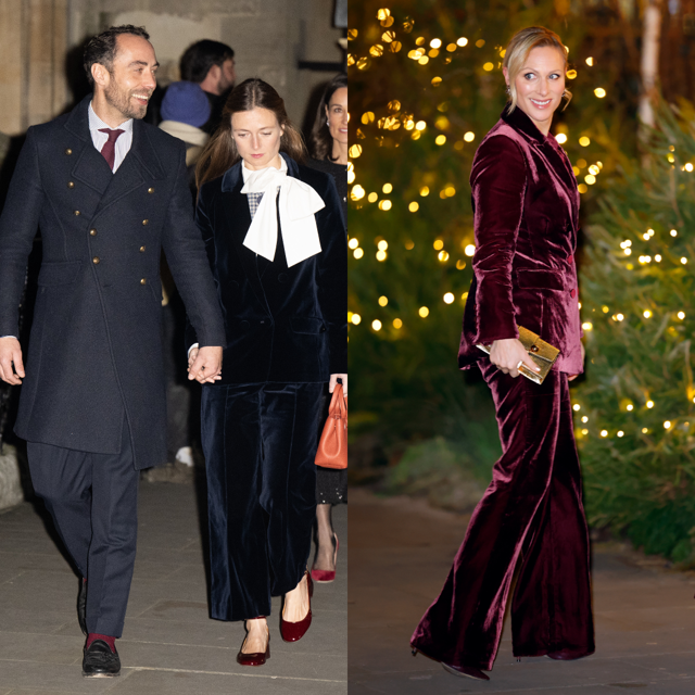 Alizée Thevenet a Zara Tindall předvedly na vánoční bohoslužbě sametové obleky.