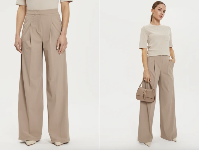 Kalhoty z materiálu Max Mara Leisure, Glami, béžová, 2 960 Kč
