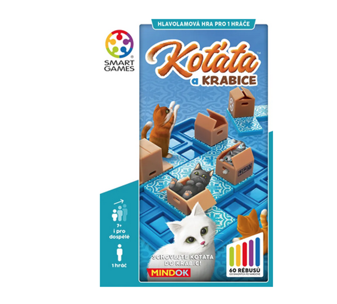 Koťata prostě milují kartonové krabice! Postupně, jeden po druhém, přemisťujte jednotlivé dílky s krabicemi až do té doby, než budou všechna koťata spokojeně schovaná v krabicích. Pomůžete všem najít jejich oblíbené schovávačky? 499 Kč
