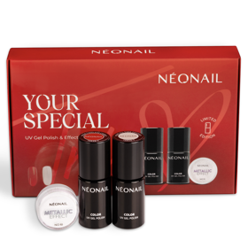 Your Special Trio Neonail je vánoční sada se 2 limitovanými hybridními laky na nehty a prachem s metalickým efektem. Cena je 299 Kč (prodává Hebe).
