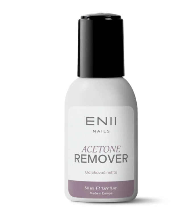 Acetonový odlakovač nehtů, ENII Nails, cena je 25 Kč.
