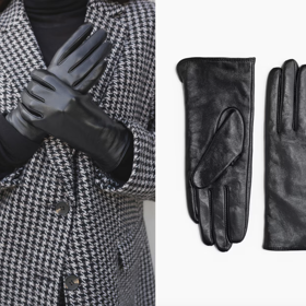 Kožené rukavice, černé, H&M, 599 Kč
