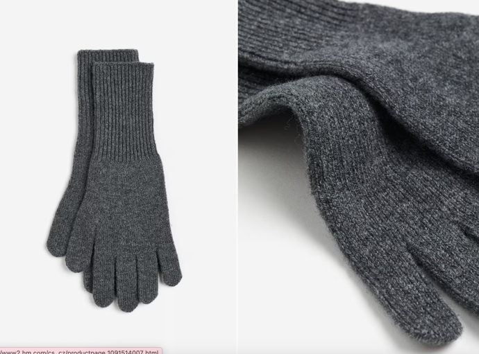 Rukavice z kašmírové směsi, tmavě šedá a jiné barvy, H&M, 549 Kč
