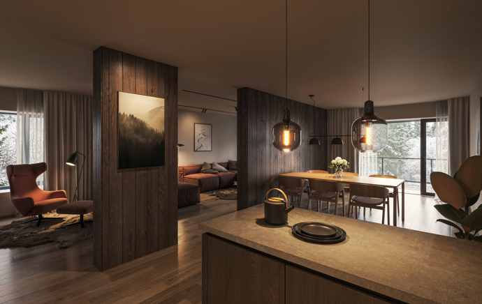 Relaxace u krbu, ranní káva na prostorné terase nebo plavání v privátním bazénu. Apartmány Bramberk kombinují špičkovou architekturu s přírodní harmonií Krkonoš. Přijďte se přesvědčit, že bydlení v horách může být skutečně výjimečné.
Relaxace u krbu, ranní káva na prostorné terase nebo plavání v privátním bazénu. Apartmány Bramberk kombinují špičkovou architekturu s přírodní harmonií Krkonoš. Přijďte se přesvědčit, že bydlení v horách může být skutečně výjimečné.