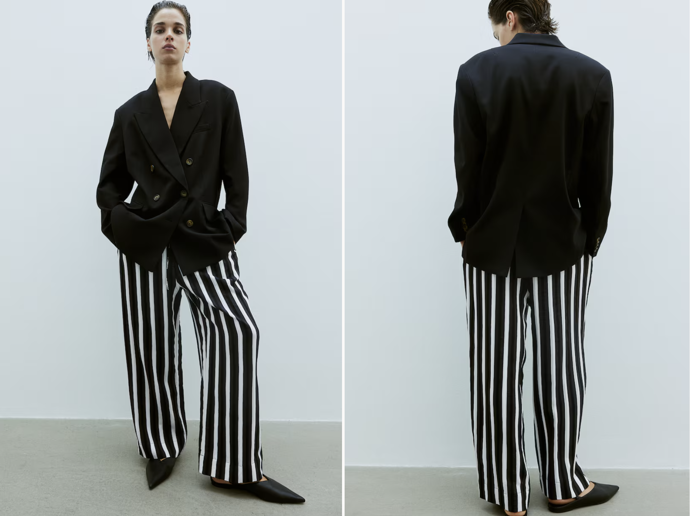 široké černobílé pruhované kalhoty, černobílé, H&M, 839 Kč

 
