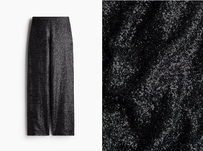 Rovné kalhoty s flitry, H&M, 779 Kč
