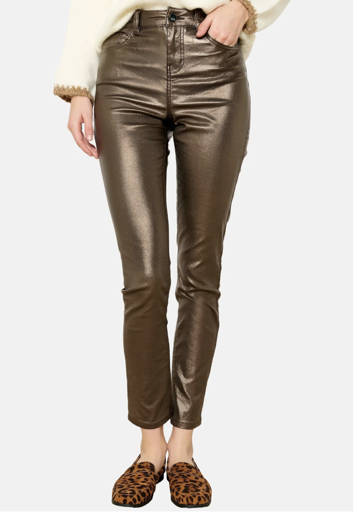 metalické kalhoty měděné, LolaLiza, copper, Zalando / LolaLiza, 1 519 Kč
