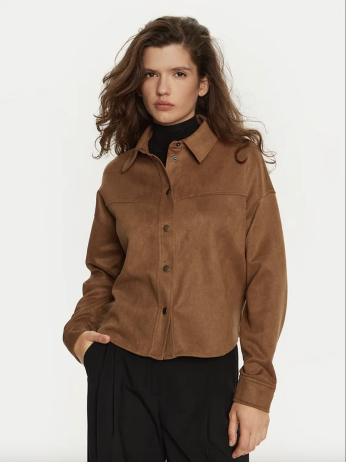Bunda z imitace kůže, Hnědá Regular Fit, JDY, 920 Kč
