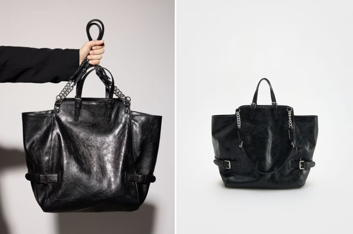 Kabelka shopper s přezkami, černá, Reserved, 899 Kč
