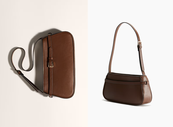 Kabelka přes rameno s páskem, hnědá, H&M, 479 Kč
