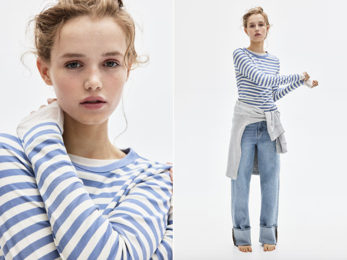 Žebrované žerzejové triko, spousta barev, H&M, 359 Kč
