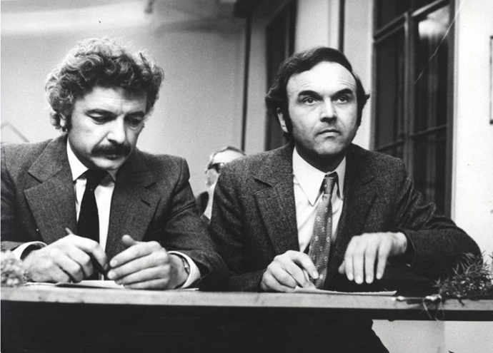 Herci Luděk Sobota a Miloslav Šimek v divadle Semafor

