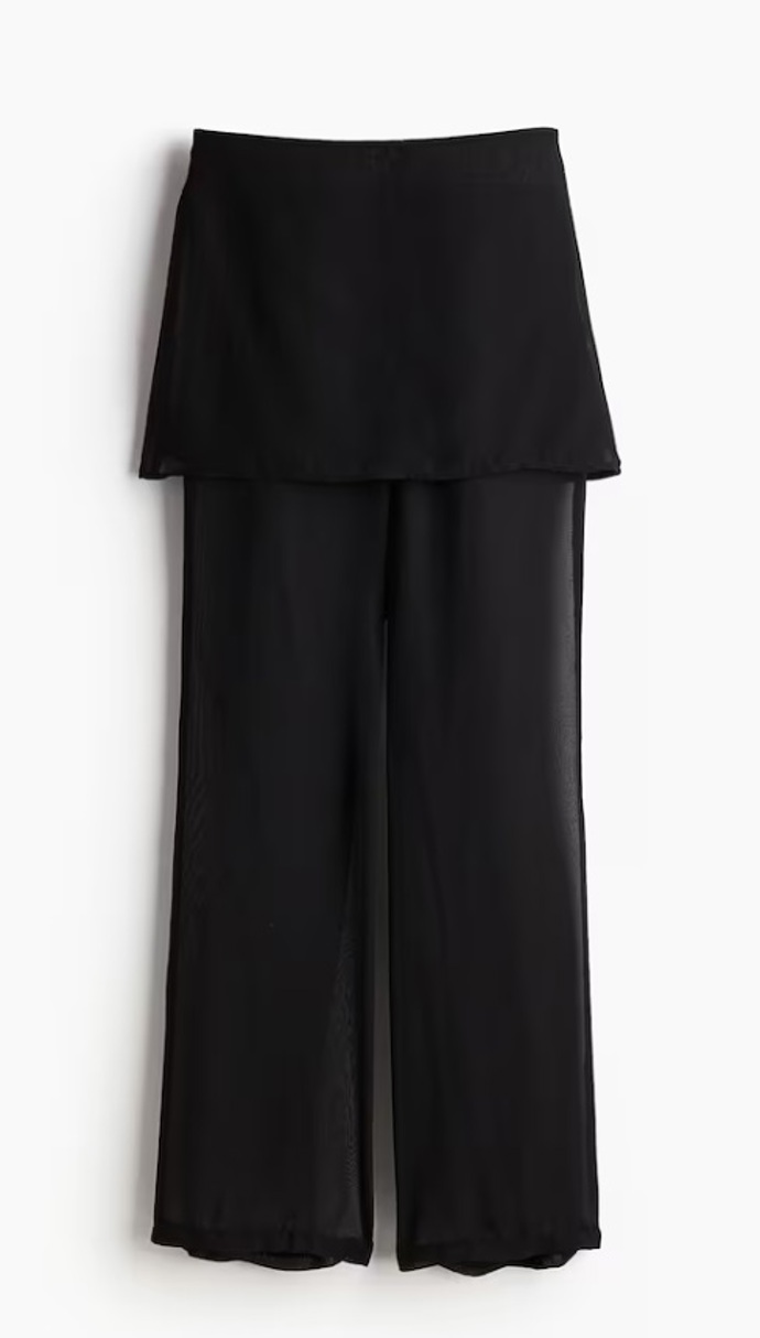 Rafinované šifonové kalhoty se sukní, H&M, 359 Kč
