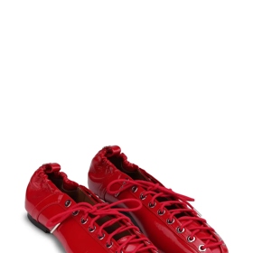 Balerínky lace-up leather ballerina shoes, Ganni, 395 eur
