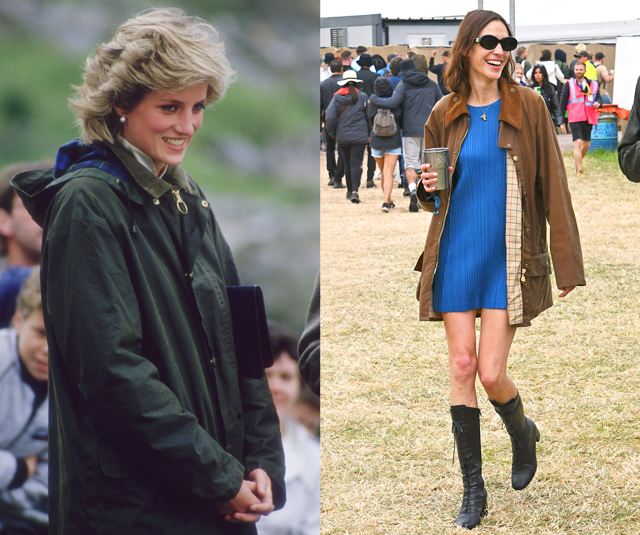 Princezna Diana a Alexa Chung v bundě barn jacket.

