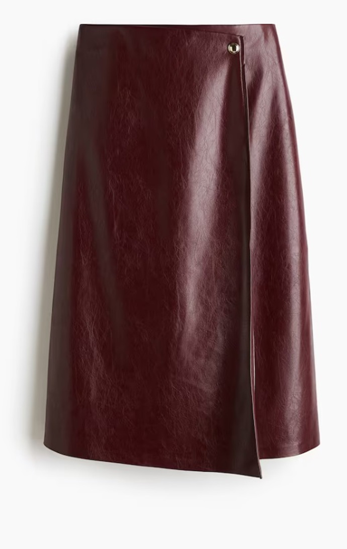 Sukně s povrchovou úpravou a s křížením, H&M, 959 Kč
