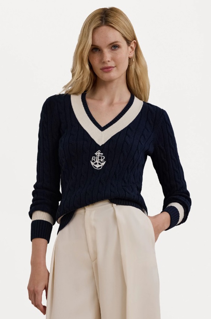 Svetr s kotvou, Lauren Ralph Lauren Petite, 5 200 Kč
