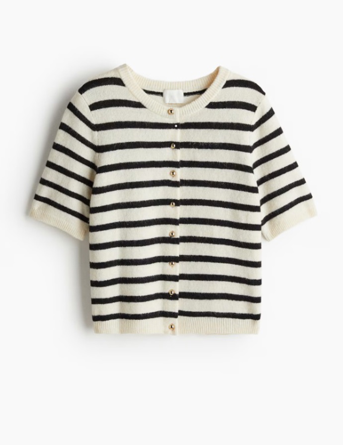 Pletený propínací svetr, H&M, 479 Kč
