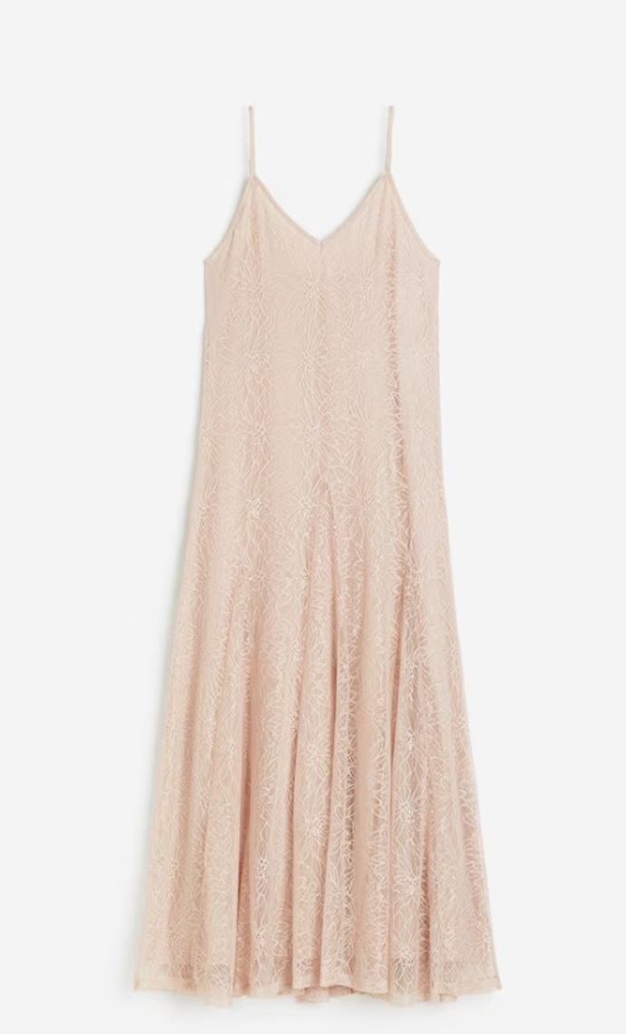 Krajkové šaty slip dress, H&M, 1 299 Kč
