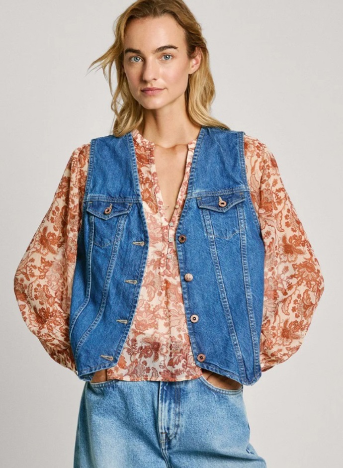 Denimová vesta, Pepe Jeans, 1 232 Kč
