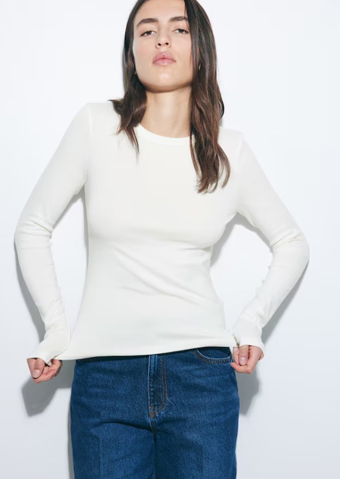 Žerzejové triko s dlouhým rukávem, H&M, 239 Kč
