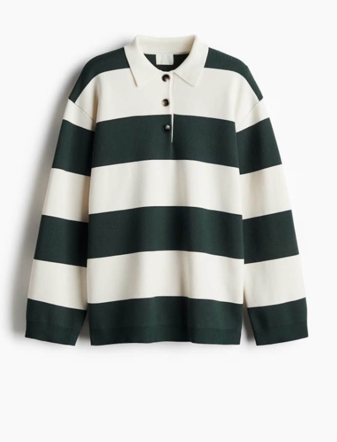 Svetr z jemného úpletu s límečkem, H&M, 839 Kč
