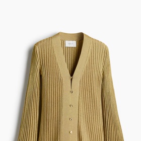 Třpytivý propínací svetr z žebrovaného úpletu, H&M, 1 459 Kč
