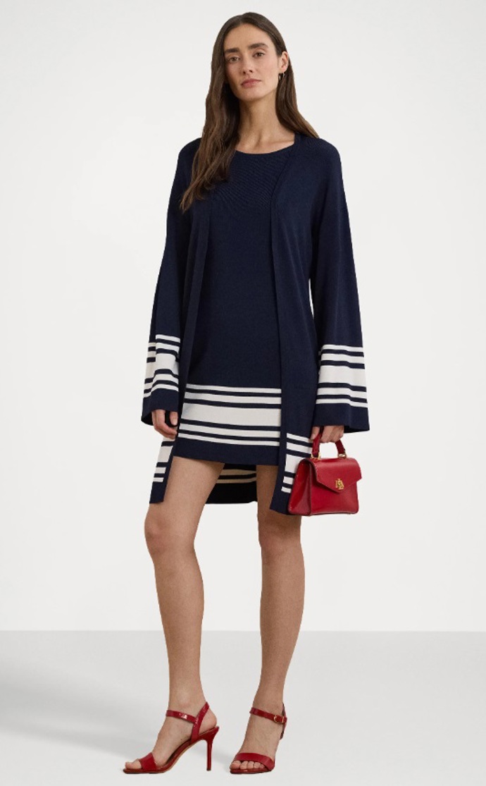 Elegantní námořnické šaty, Lauren Ralph Lauren Petite, 6 600 Kč
