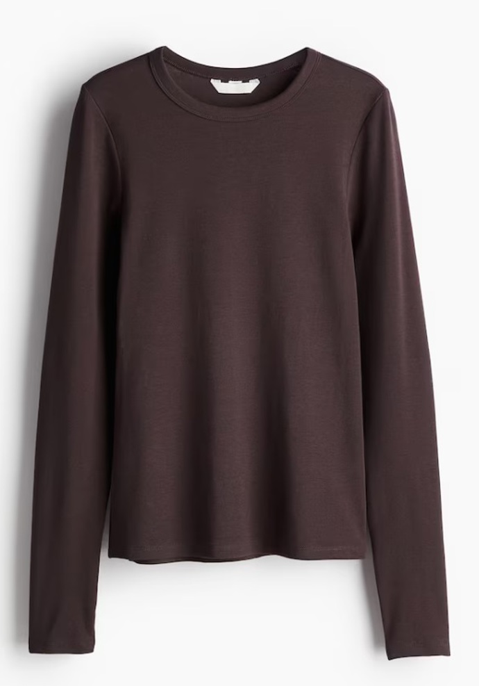 Žerzejové triko s dlouhým rukávem, H&M, 239 Kč
