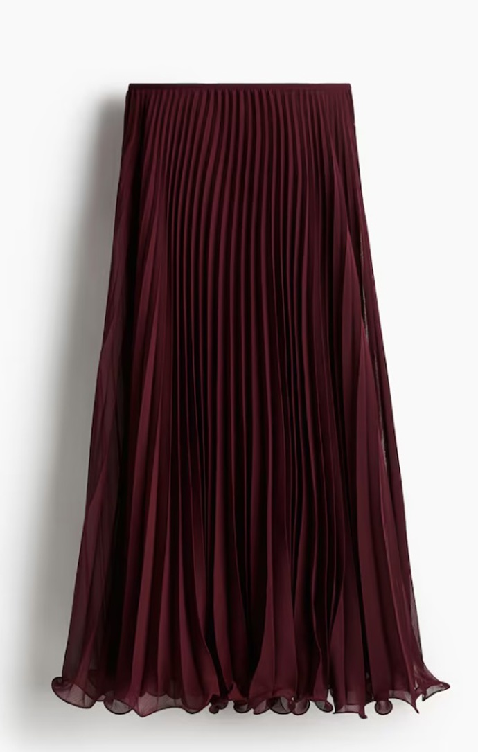 Tenká plisovaná sukně s vysokým pasem, H&M, 1 199 Kč
