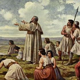 Romantická představa příchodu praotce Čecha na Říp
