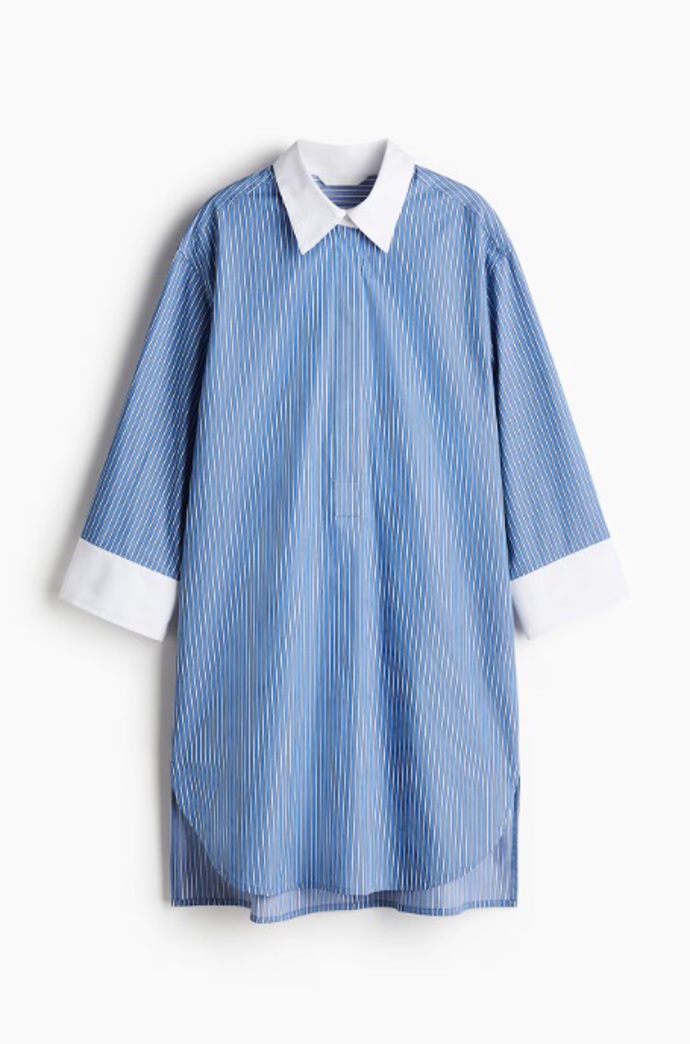Košilové šaty z bavlněného kepru, H&M, 599 Kč
