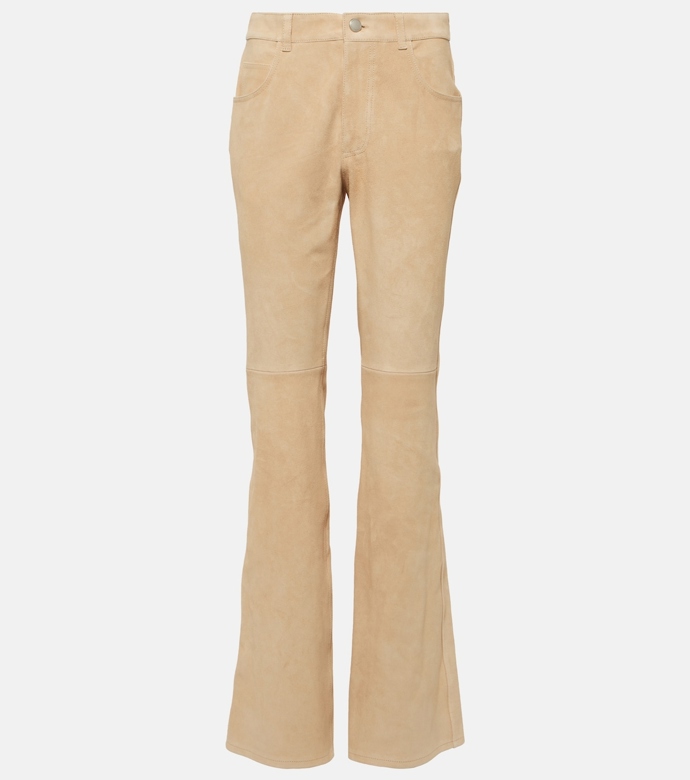 Kalhoty Mid-rise suede straight pants, Chloé, 777 eur (po slevě)
Kalhoty Mid-rise suede straight pants, Chloé, 777 eur (po slevě)
