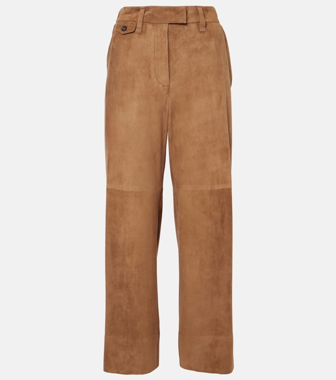 Kalhoty Mid-rise suede wide-leg pants, Brunello Cucinelli, 4800 eur
Kalhoty Mid-rise suede wide-leg pants, Brunello Cucinelli, 4800 eur