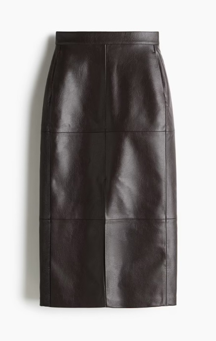 Pouzdrová sukně s povrchovou úpravou, H&M, 959 Kč
