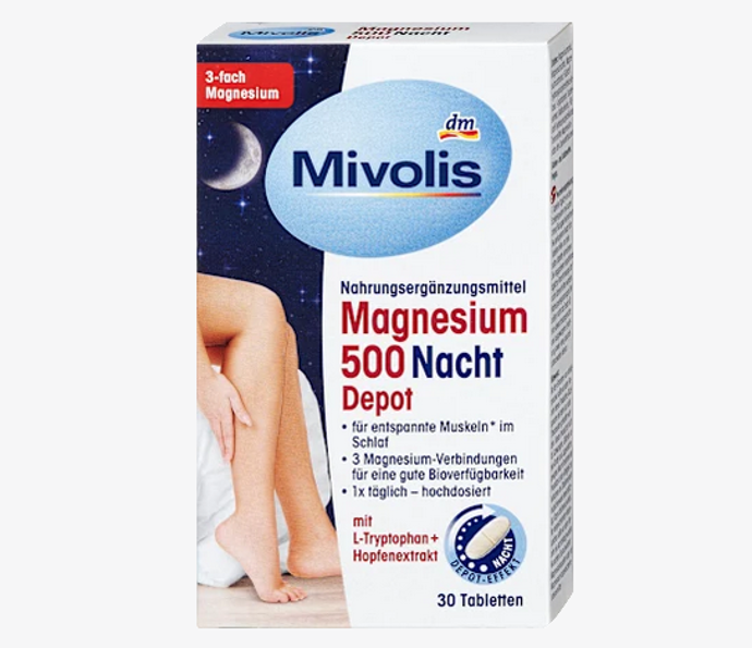 Mivolis magnesium 500 depot na noc je doplněk stravy s hořčíkem, L-tryptofanem a chmelovým výtažkem. Pomáhá podporovat správné fungování svalů a přispívat tak k uvolnění svalů, buněk a nervů během nočního odpočinku. Hořčík navíc pomáhá přispívat k normální činnosti svalů a nervové soustavy. 90 Kč
